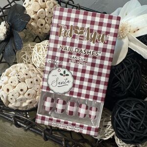 Red Aspen Nail Dashes - Burgundy Red and White Plaid | Santana’s Sassy Scarf